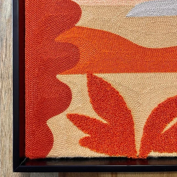 Framed Embroidered Abstract Sunset Wall Art
